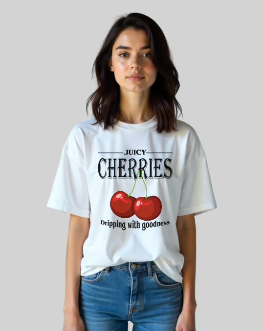 Cherry Oversized Classic Female T-Shirt