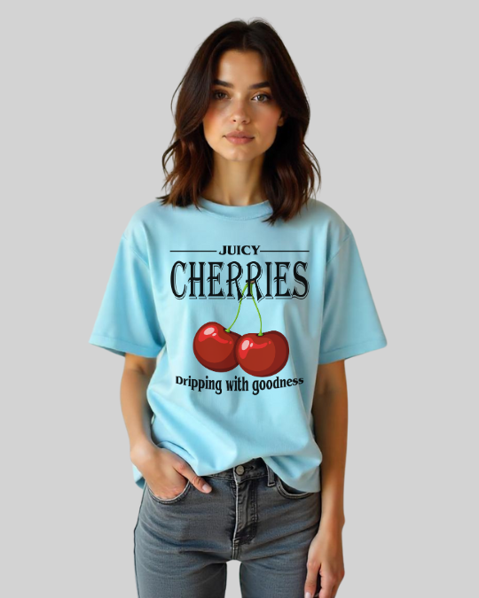 Cherry Oversized Classic Female T-Shirt