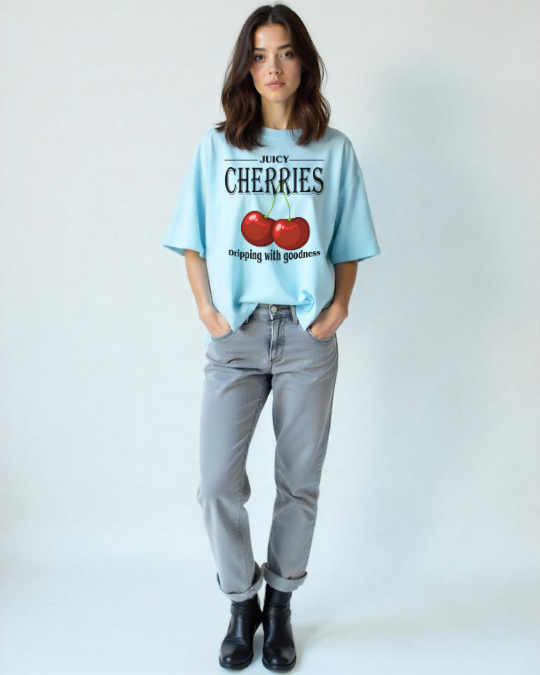 Cherry Oversized Classic Female T-Shirt