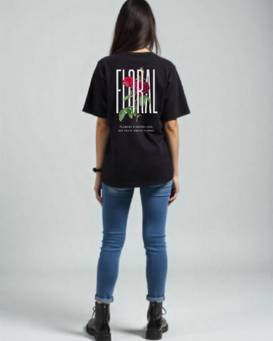 Floral Oversized Classic T-Shirt for Women